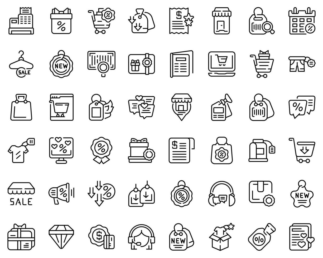 New price icons set outline vector. Sale discount vector