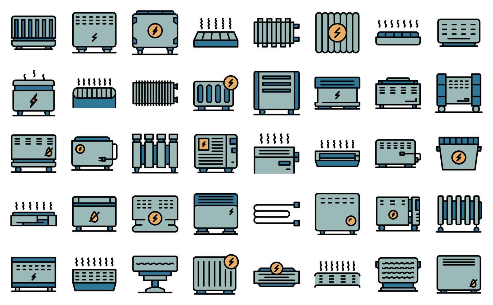 Convector icons set vector flat