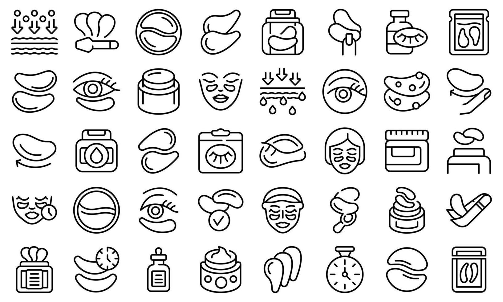 Eye patches icons set outline vector. Beauty eye vector