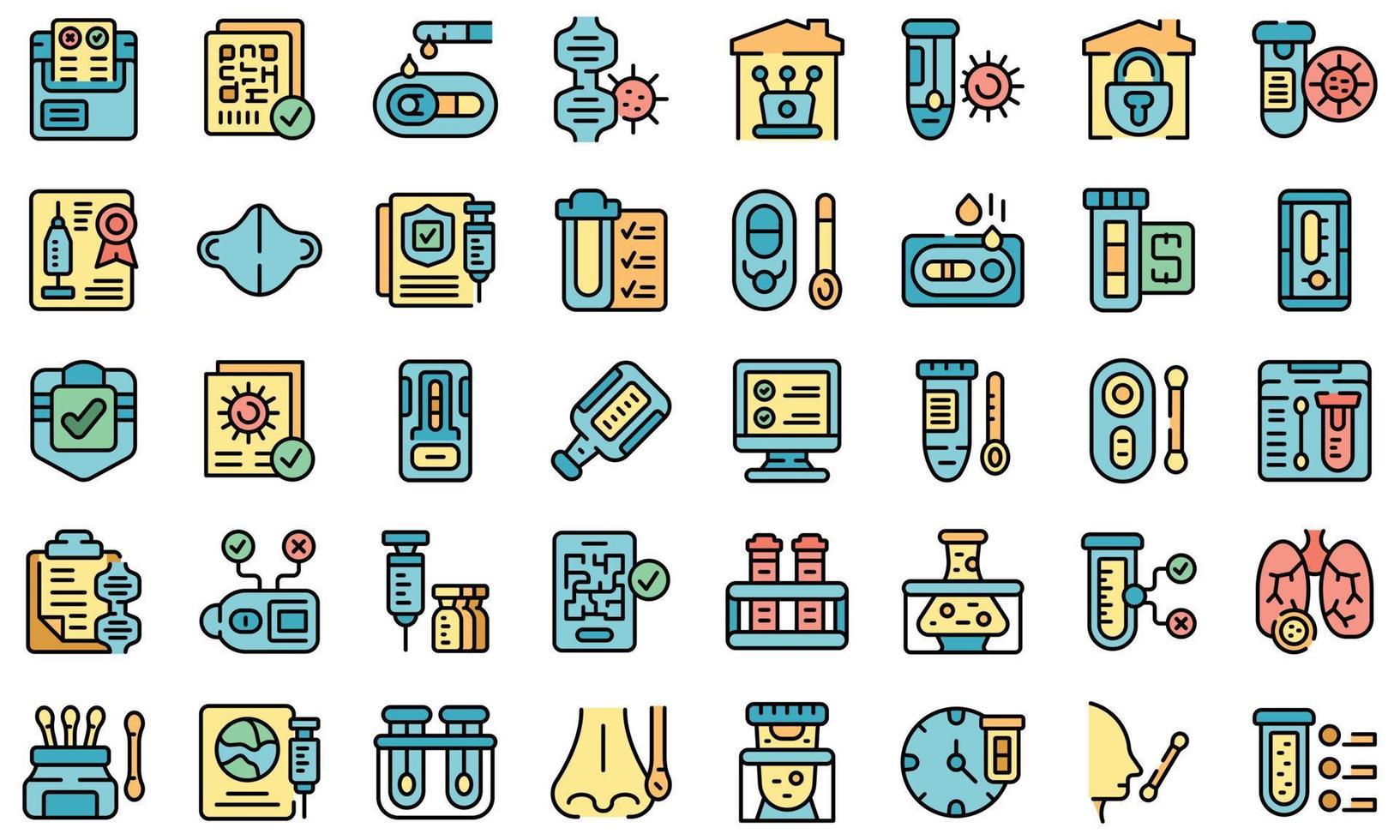 PCR test icons set vector flat 8880605 Vector Art at Vecteezy