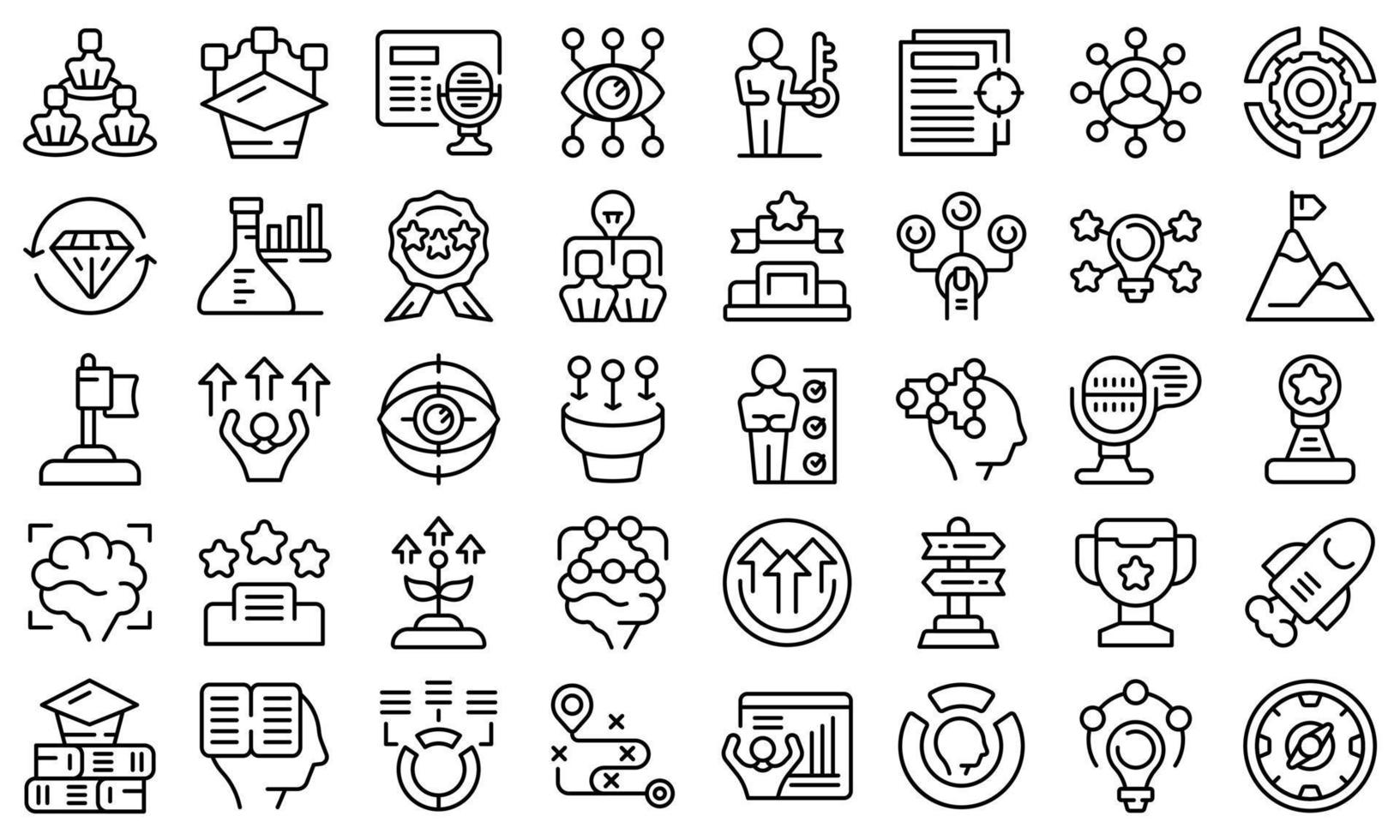 Expert icons set outline vector. Personal talent vector