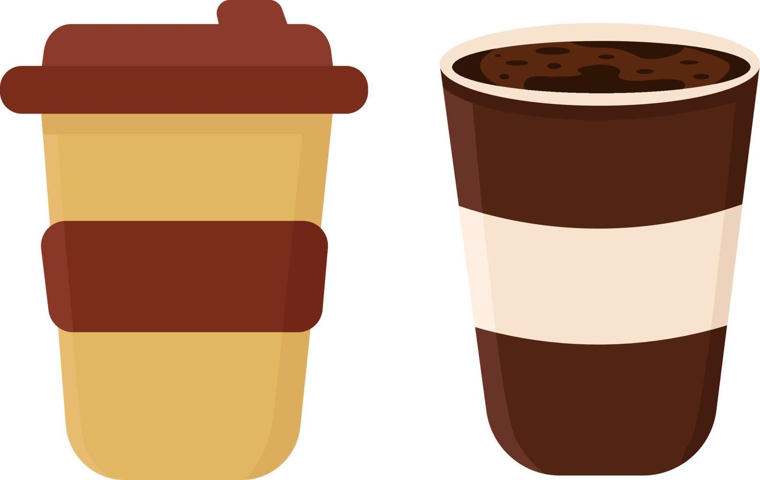 PHot drink in a paper cup. Coffee, hot chocolate cocoa vector