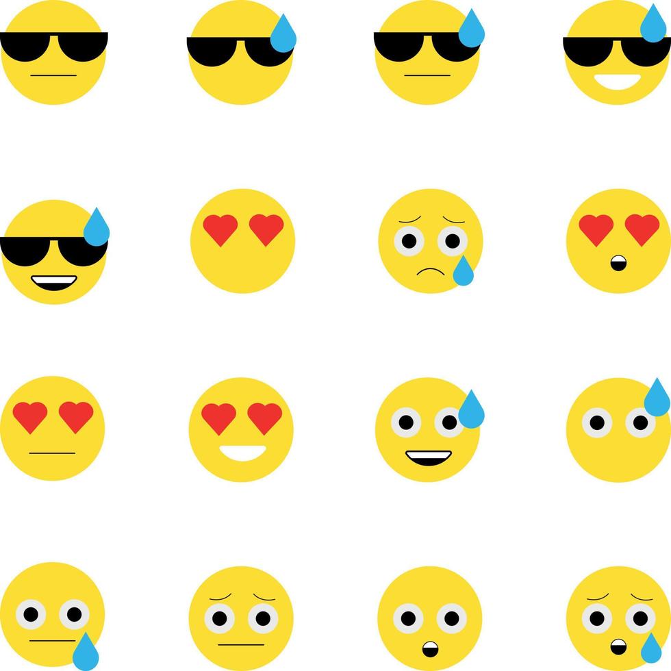 ilustración de reacción de cara de emoji amarillo vector