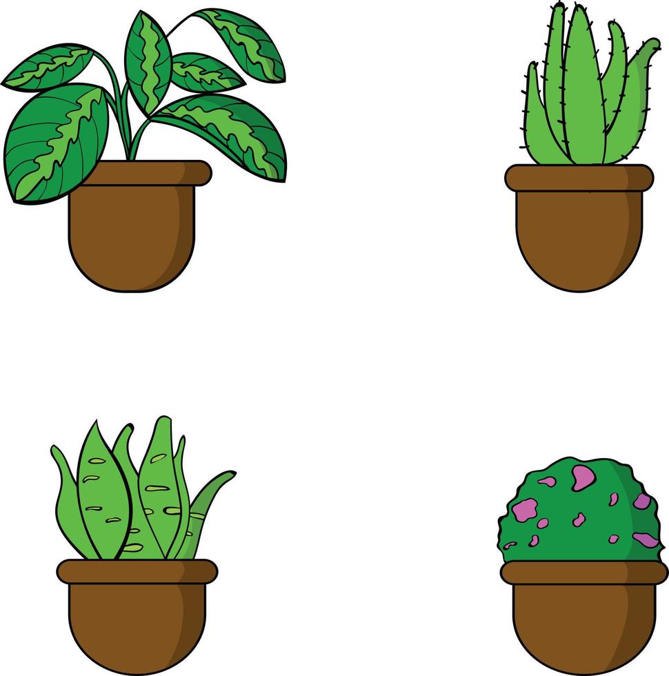 diseño aislado de planta en un icono de vector de olla