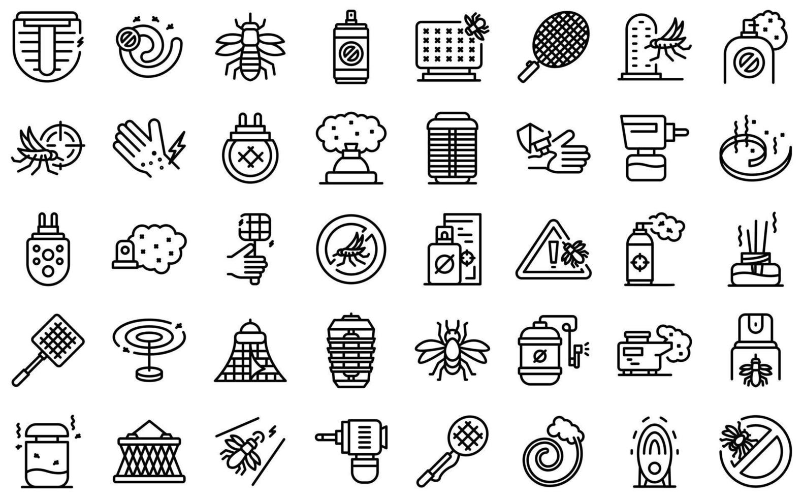 Mosquito protective icons set outline vector. Aerosol bite vector