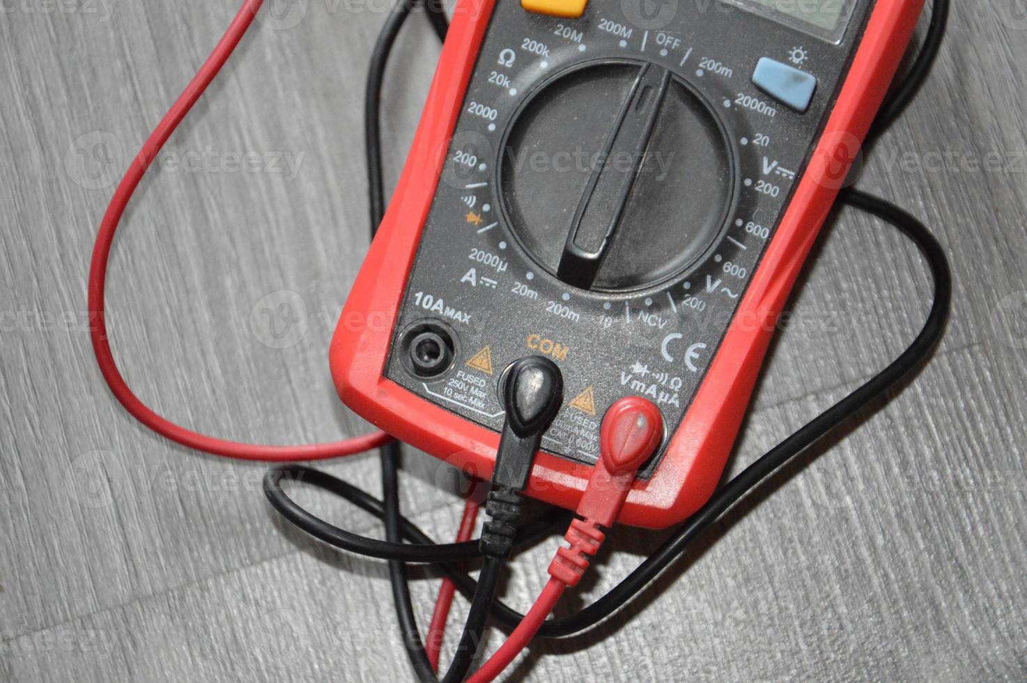 Tools for an electrician to install a fire alarm photo