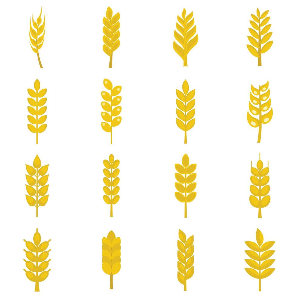 Ear corn icons set in flat style vector