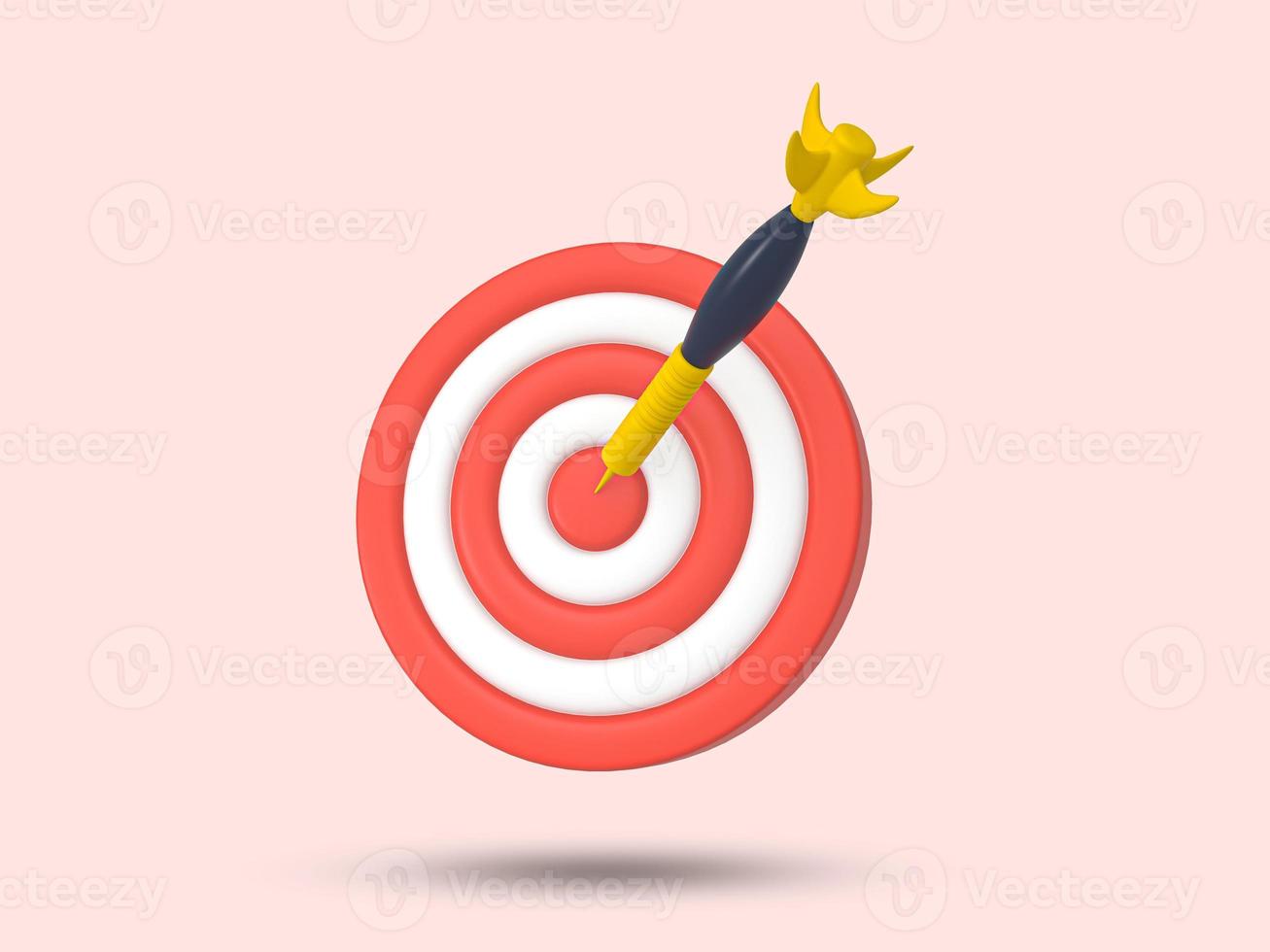 Target arrow success 3D icon. Dartboard arrow icon, Business success concept. 3D dart board icon.Dartboard target and goal.  3D Rendered Illustration. photo