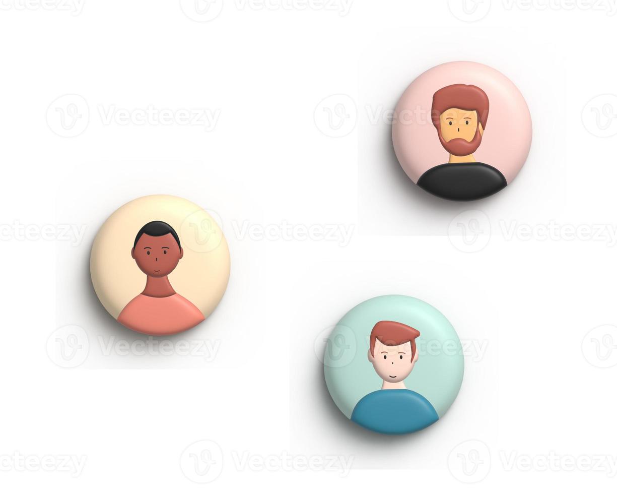 Cute 3d illustration of avatar human character photo