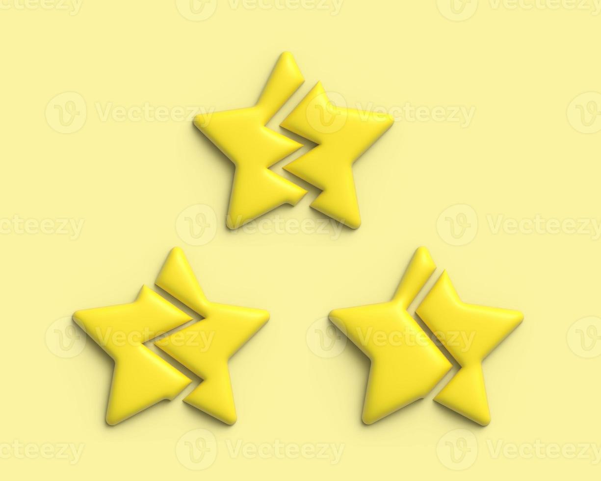 3D illustration of bad service shown as broken star photo