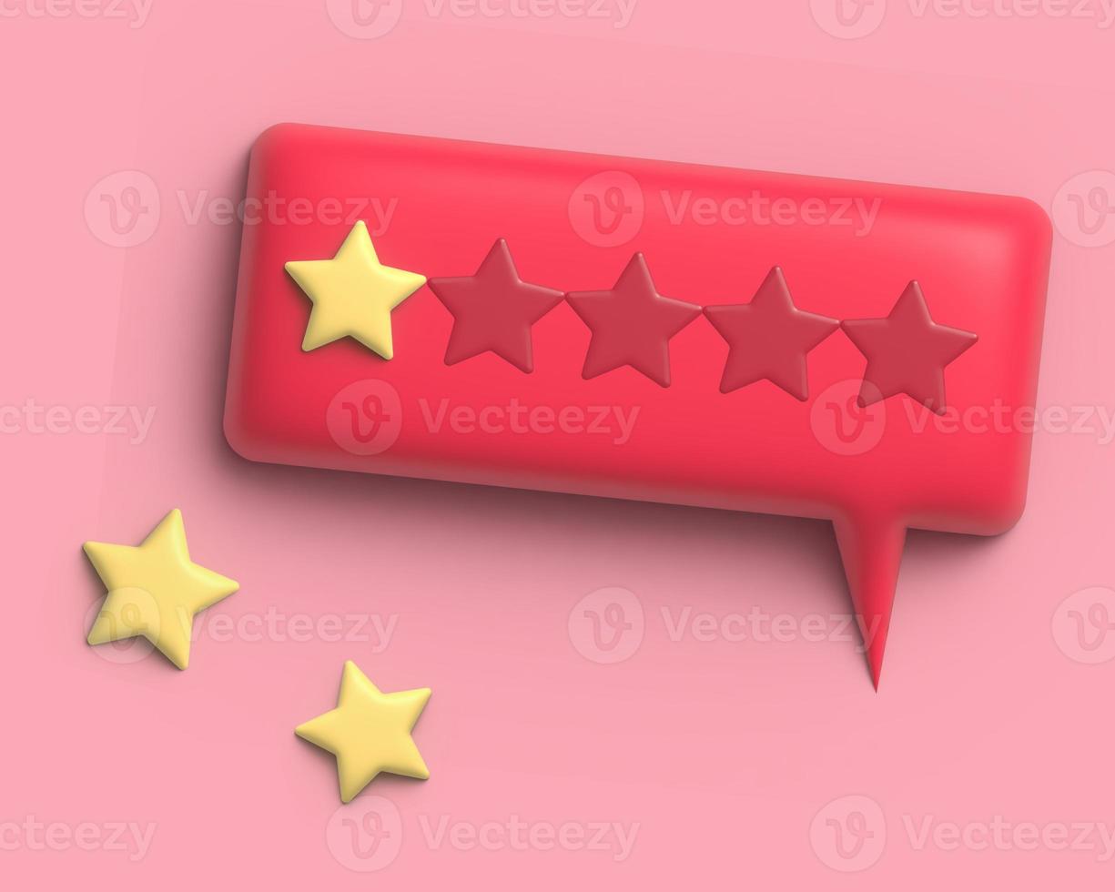 3D illustration of one star review of bad user experience photo