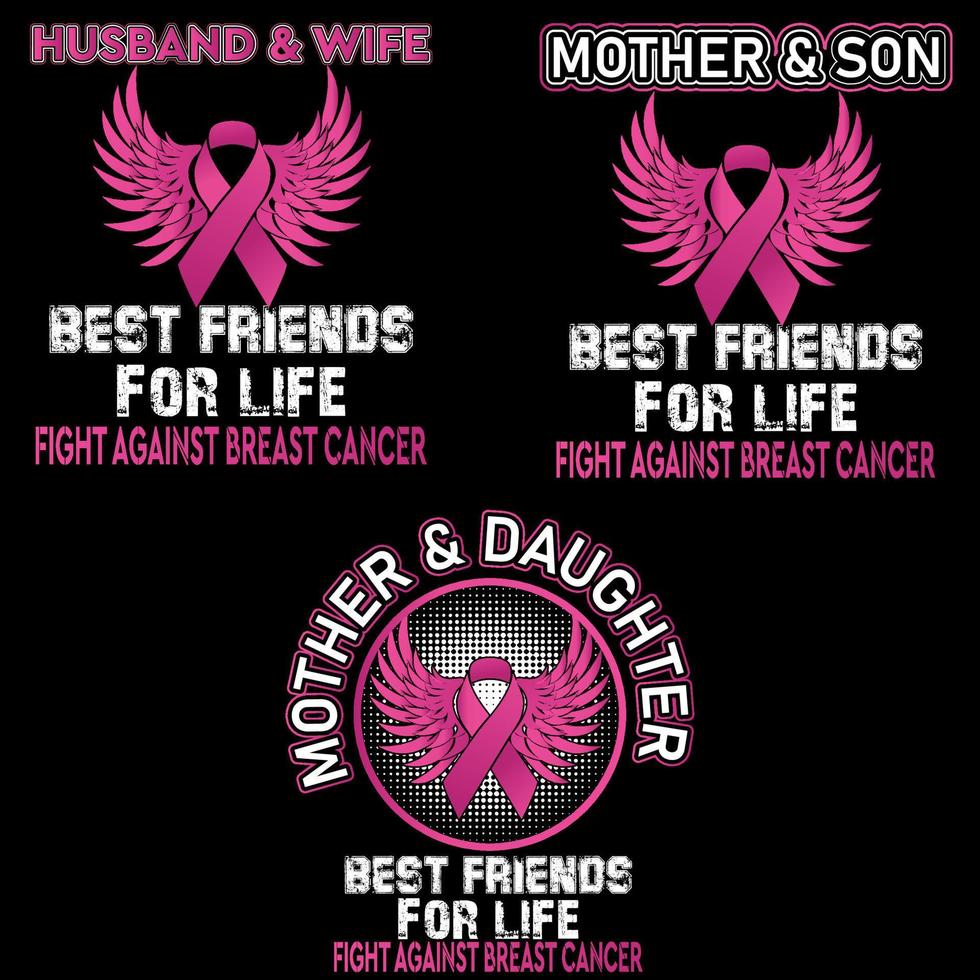 Breast Cancer Quotes Bundle vector