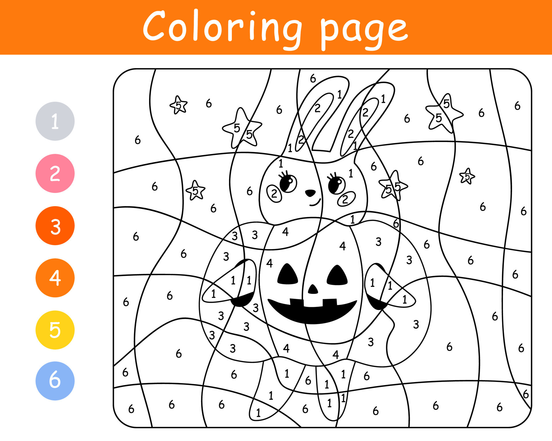 halloween color by number coloring pages