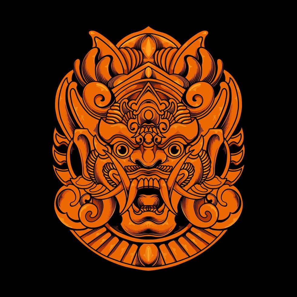 Ilustración de vector de cabeza barong