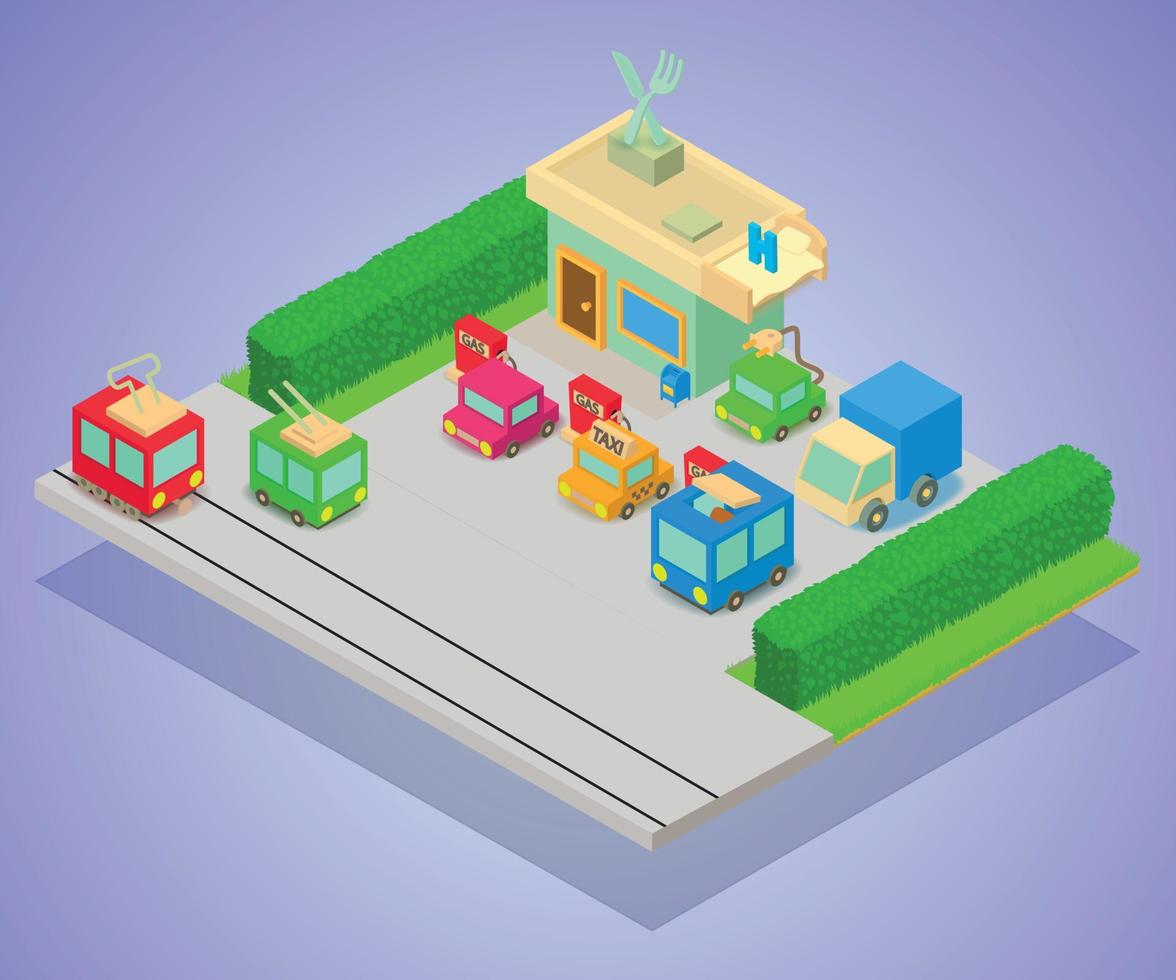 Filling concept banner, isometric style vector