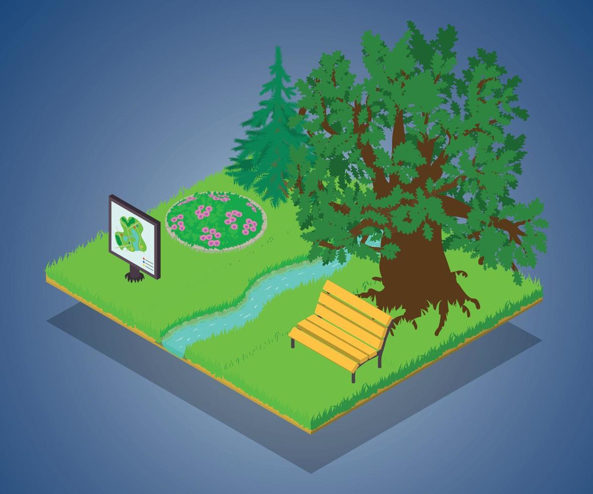 Parkland concept banner, isometric style vector