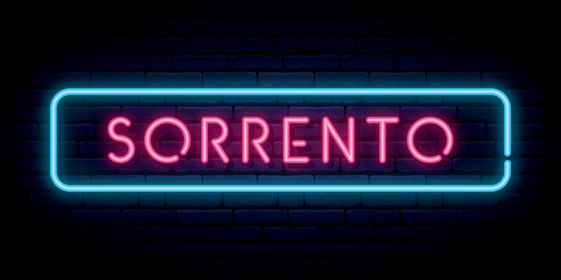 Sorrento neon sign vector