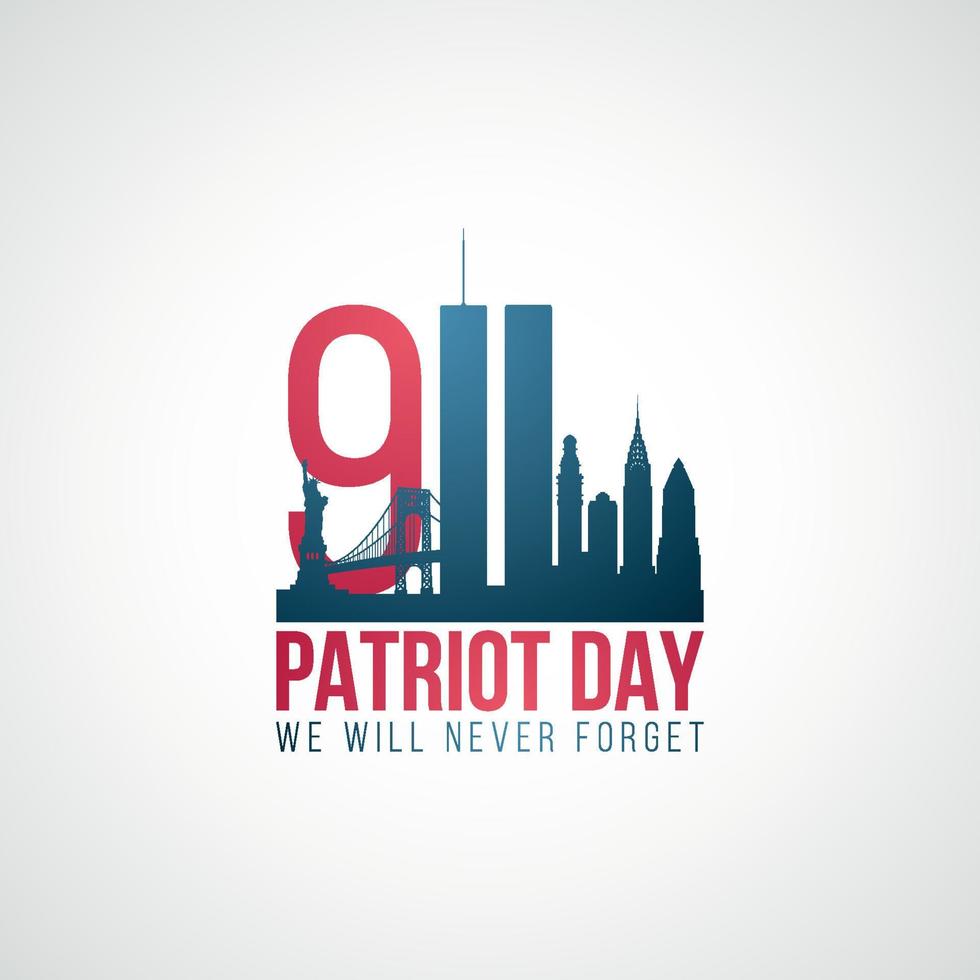 Twin Towers, 911. USA Patriot Day banner. vector