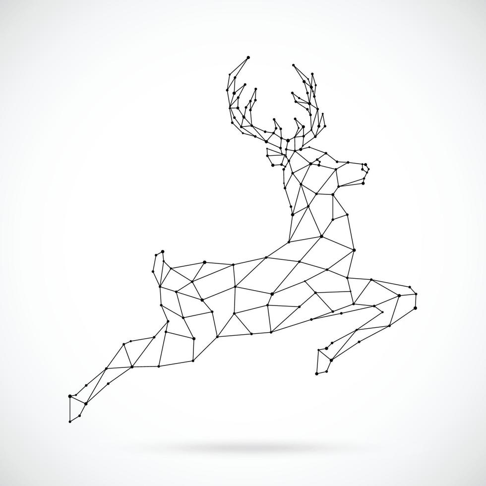 Abstract polygonal deer design vector