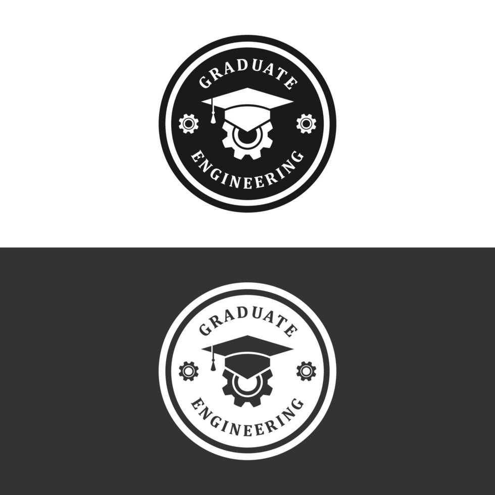 engineering graduate badge logo design vector