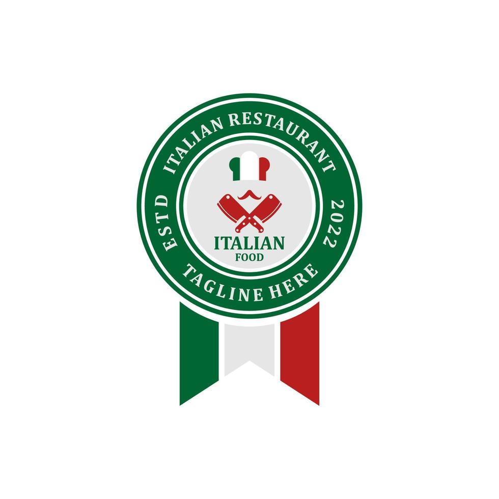 italian restaurant badge logo vector