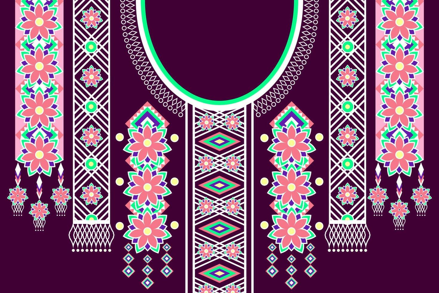 Geometric ethnic oriental ikat pattern traditional Design for background,carpet,wallpaper,clothing,wrapping,Batik,fabric,Vector illustration.embroidery style. vector