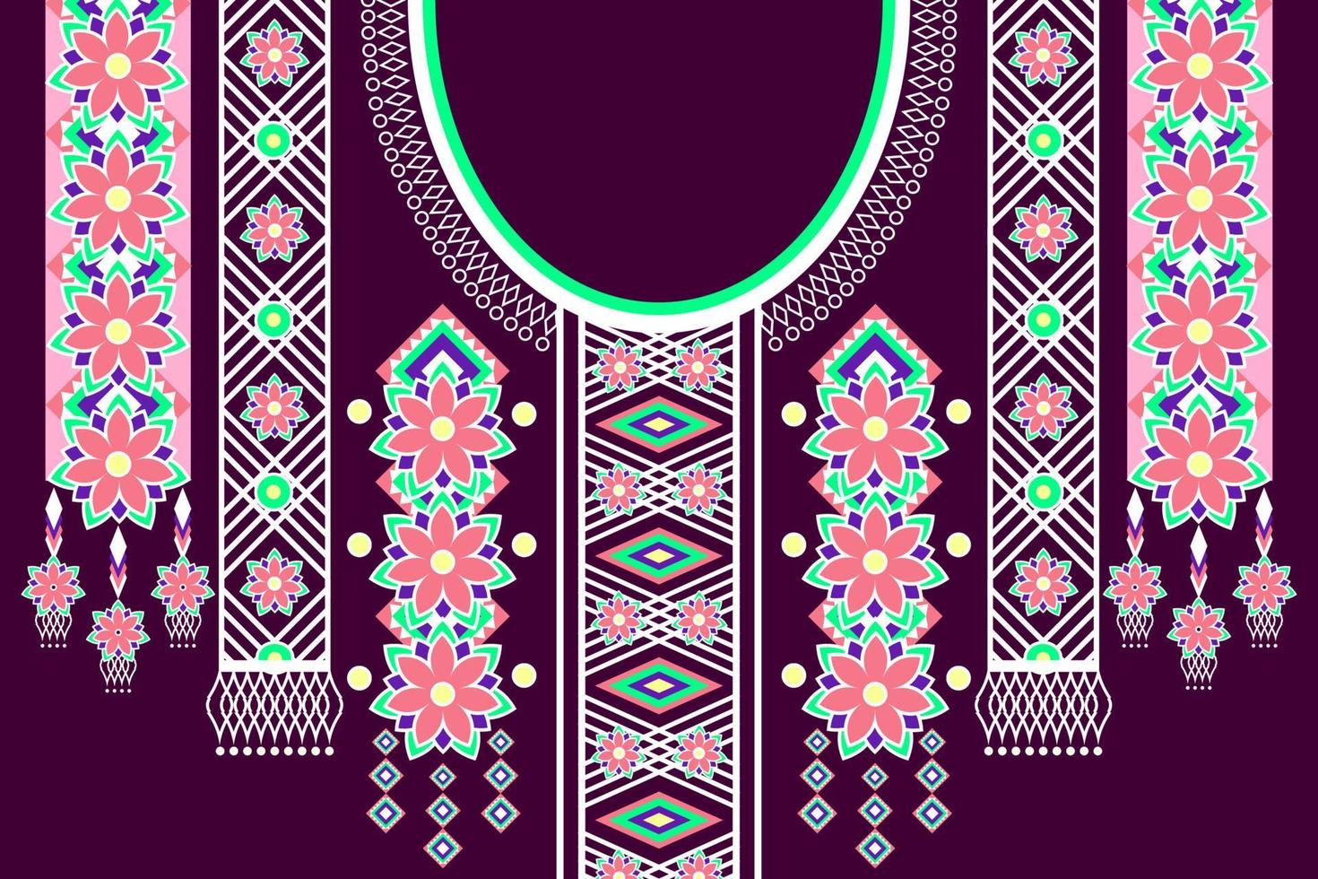 Geometric ethnic oriental ikat pattern traditional Design for background,carpet,wallpaper,clothing,wrapping,Batik,fabric,Vector illustration.embroidery style. vector