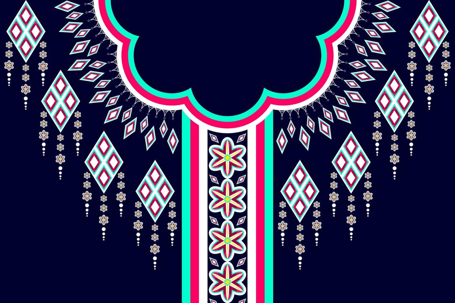 Geometric ethnic oriental ikat pattern traditional Design for background,carpet,wallpaper,clothing,wrapping,Batik,fabric,Vector illustration.embroidery style,Seamless pattern vector