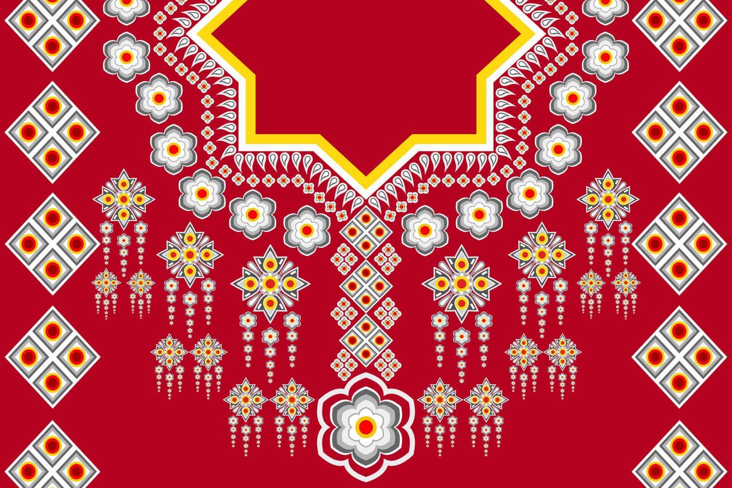 diseño tradicional del patrón de ikat oriental étnico geométrico para el fondo, alfombra, papel tapiz, ropa, envoltura, batik, tela, estilo de bordado de ilustración vectorial. vector