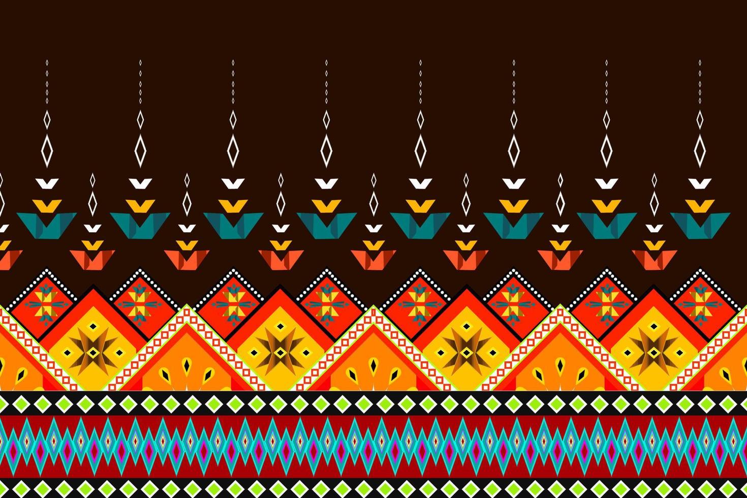 Geometric ethnic oriental ikat pattern traditional Design for background,carpet,wallpaper,clothing,wrapping,Batik,fabric,Vector illustration.embroidery style. vector