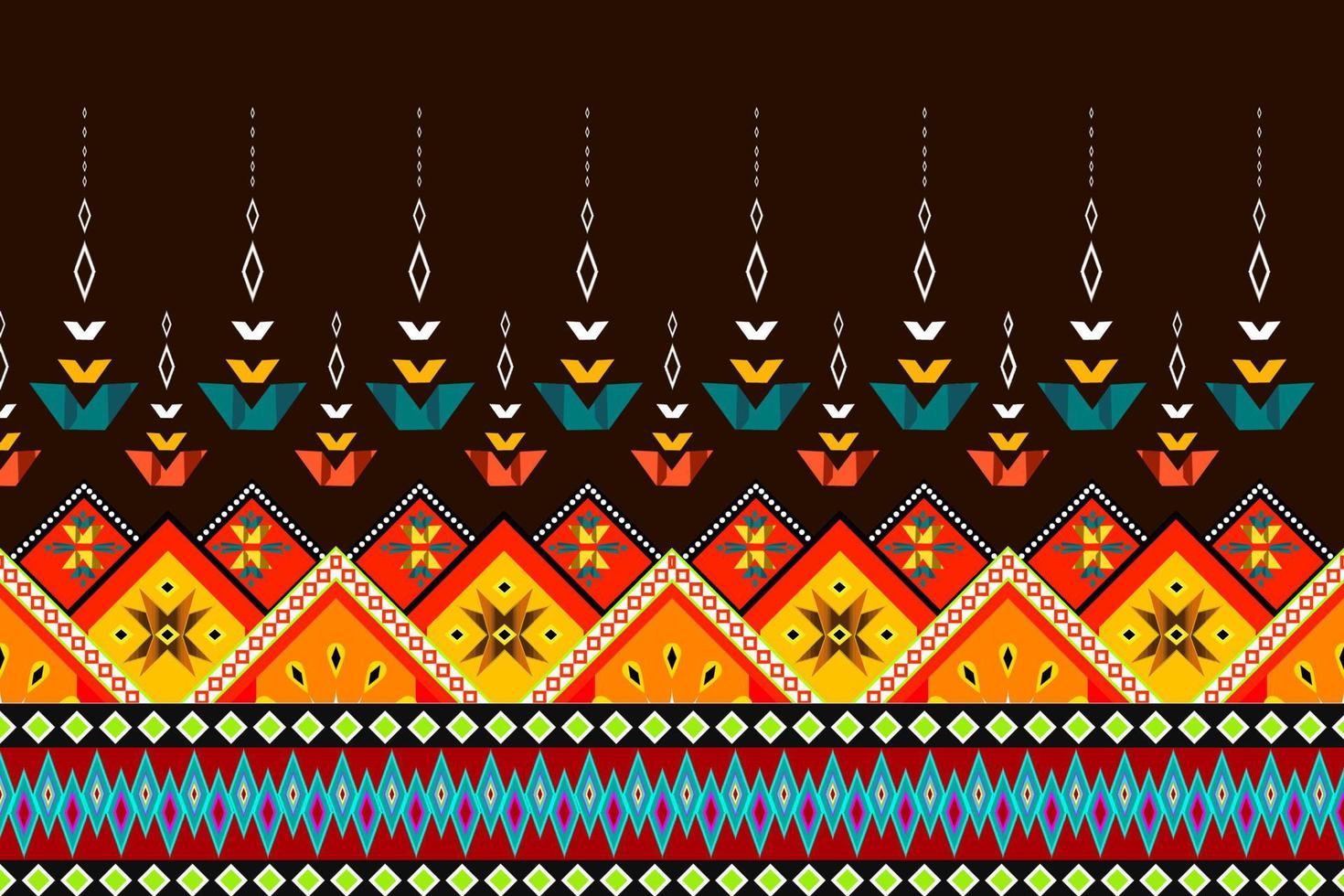 Geometric ethnic oriental ikat pattern traditional Design for background,carpet,wallpaper,clothing,wrapping,Batik,fabric,Vector illustration.embroidery style. vector