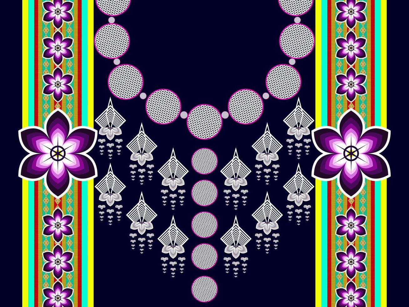 patrón geométrico étnico oriental ikat diseño tradicional para fondo, alfombra, papel pintado, ropa, envoltura, batik, tela, ilustración vectorial.estilo bordado, patrón sin costuras vector