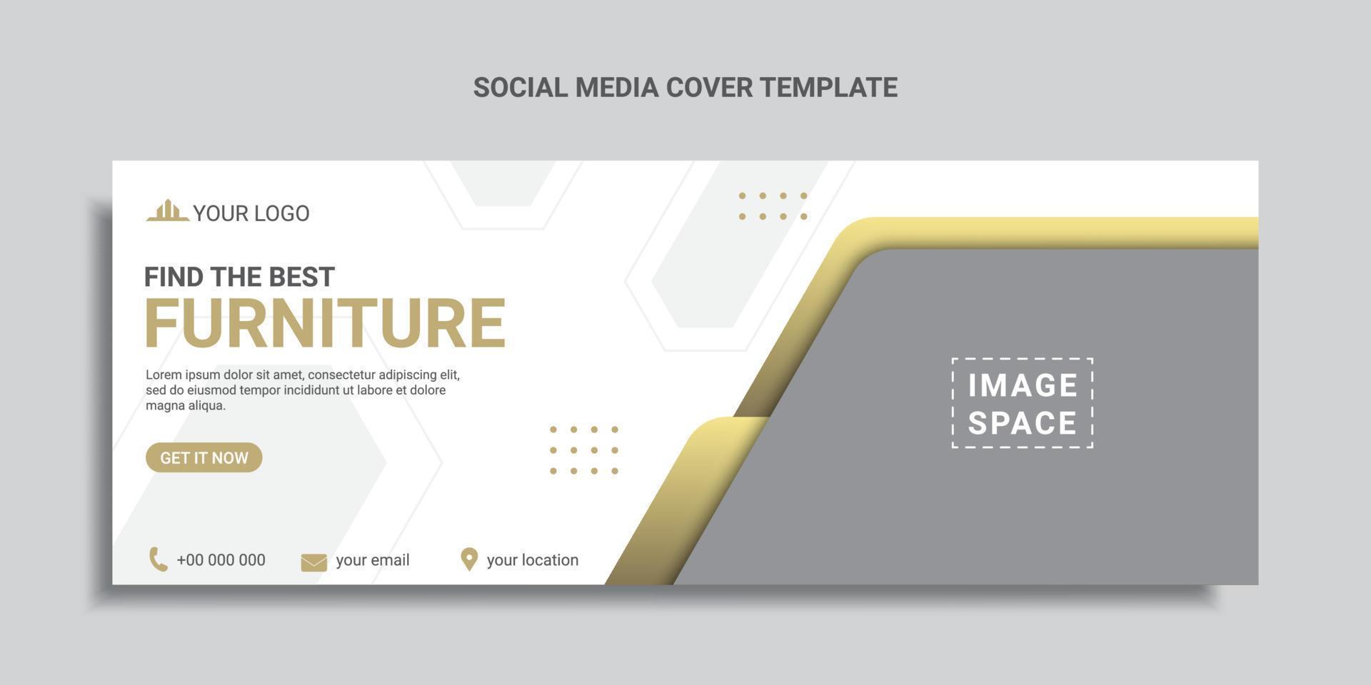 modern furniture social media cover or web banner vector