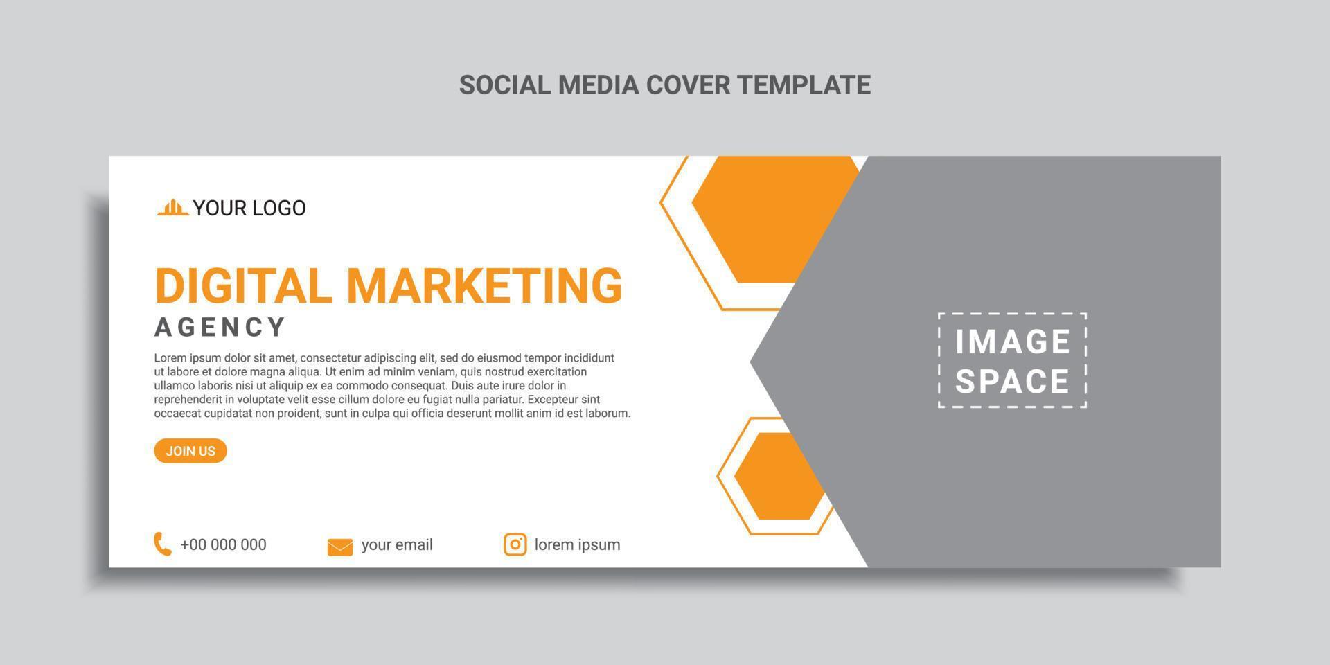 digital marketing social media cover design or web banner vector