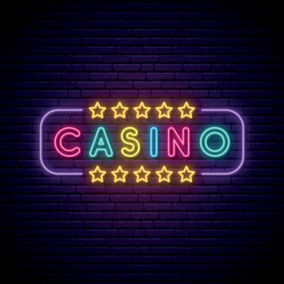 Casino neon sign. vector