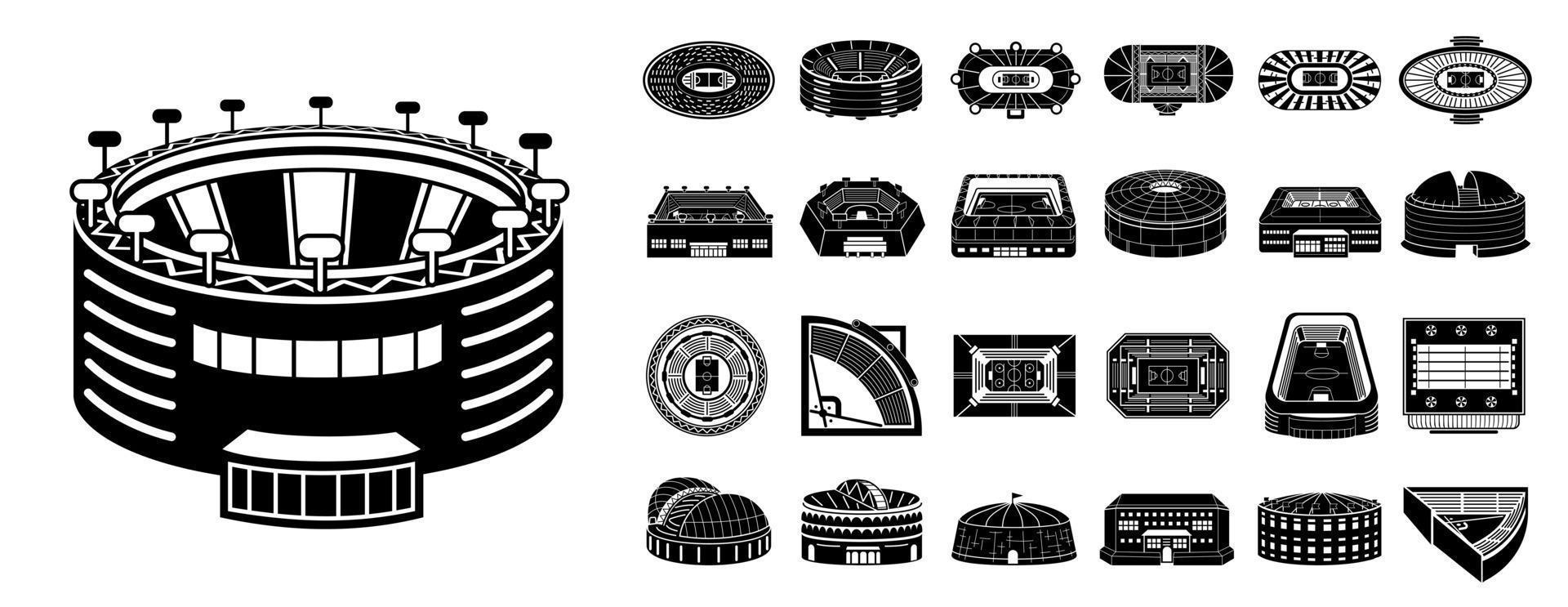 Arena icons set, simple style vector