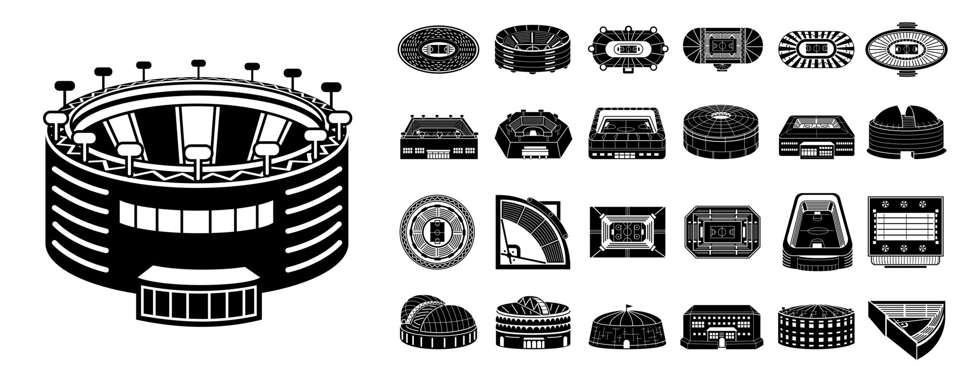Arena icons set, simple style 8882537 Vector Art at Vecteezy