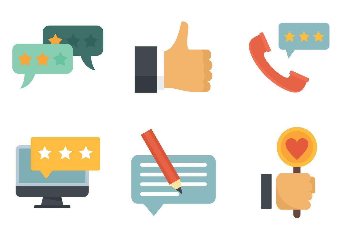 Feedback icons set flat vector isolated