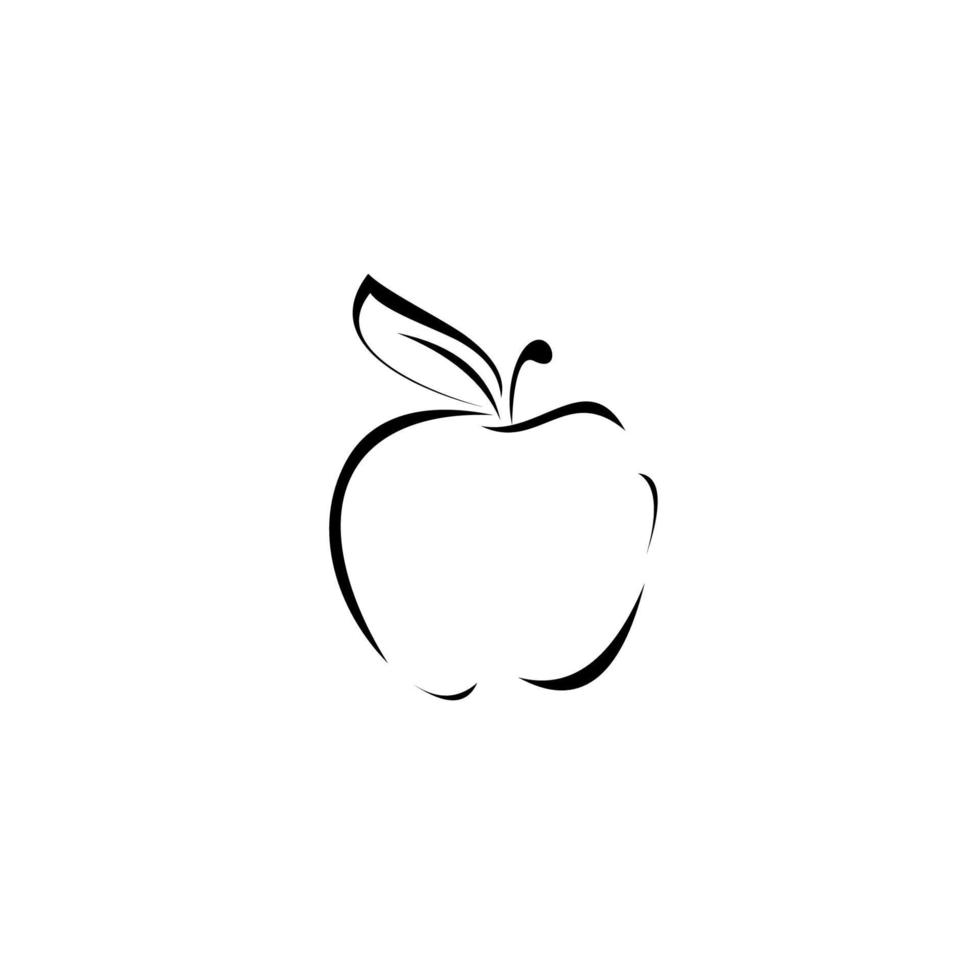 icono de manzana diseño de emblema sobre fondo blanco. signos modernos, colección de símbolos de esquema, iconos simples de línea delgada establecidos para sitios web, diseño web, aplicación móvil, infografía vector