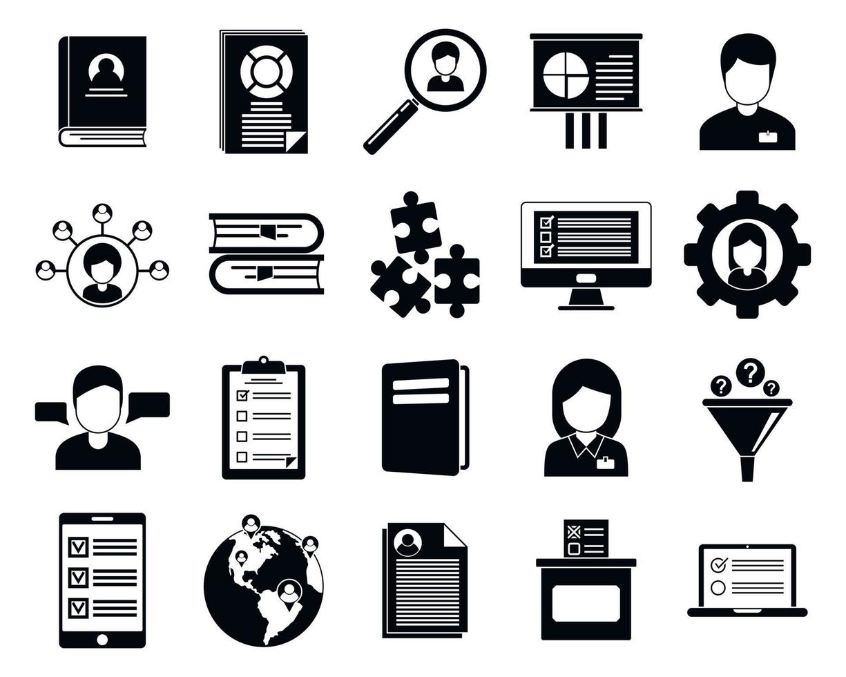 Sociology communication icons set, simple style vector