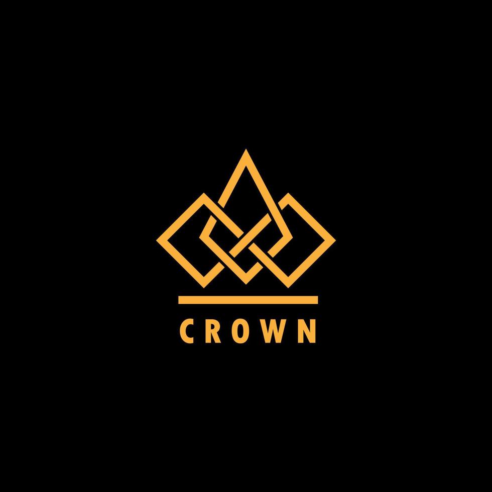 Crown logo vector line concept.