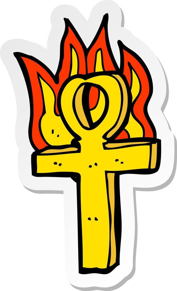 sticker of a cartoon ankh symbol vector