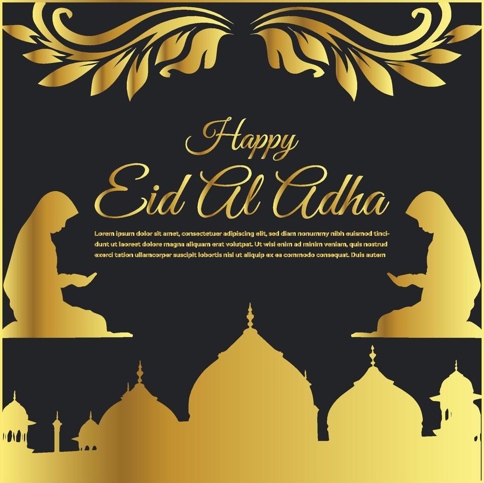 Arabian Eid Ul Adha Mubarak Facebook Instagram Post Design vector