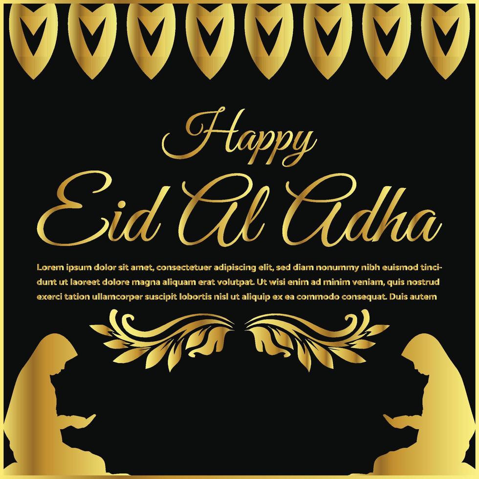 Happy Eid Ul Adha Social Post Template vector