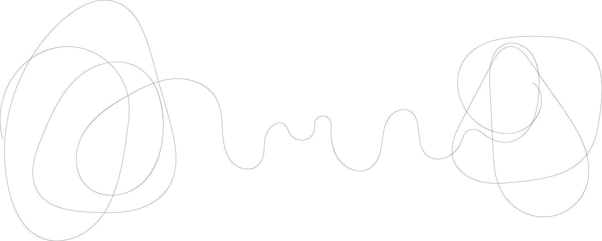 Modern single line art. Minimalist black linear sketch isolated vector