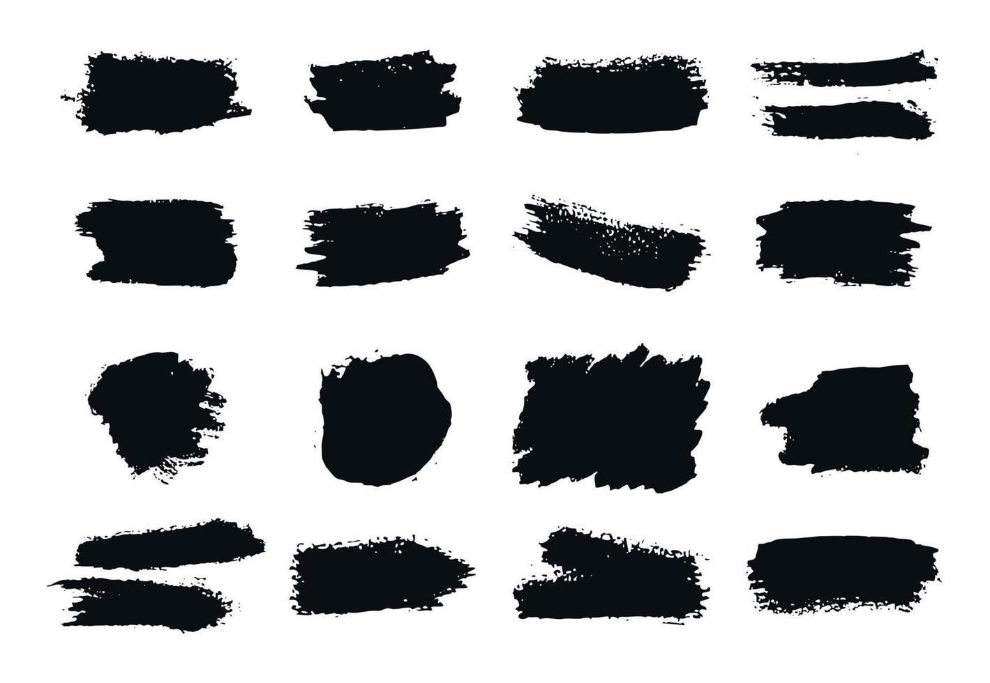 pintura negra vectorial, trazo de pincel de tinta, pincel, línea o textura. elemento de diseño artístico sucio, caja, marco. vector