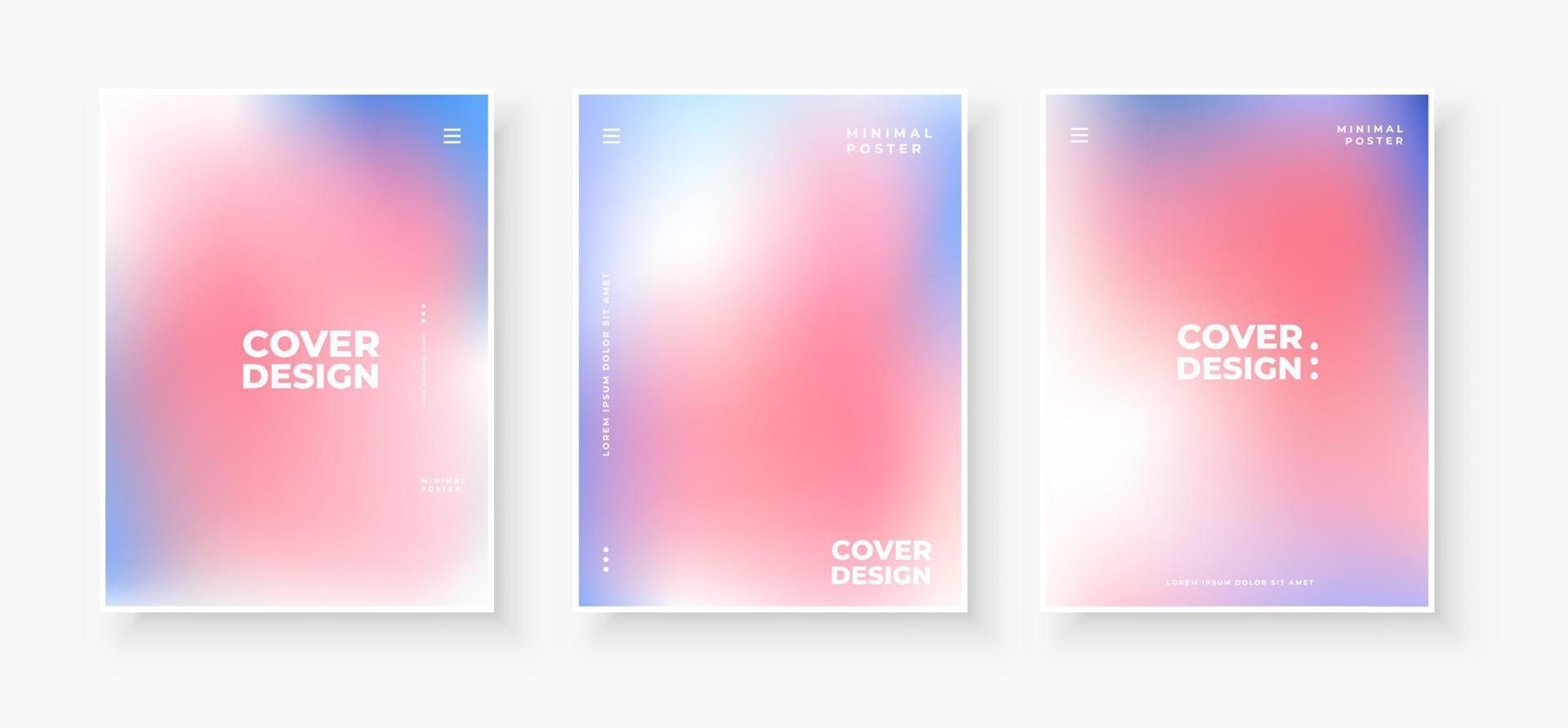 Colorful modern gradient covers blue template design set 8882850 Vector