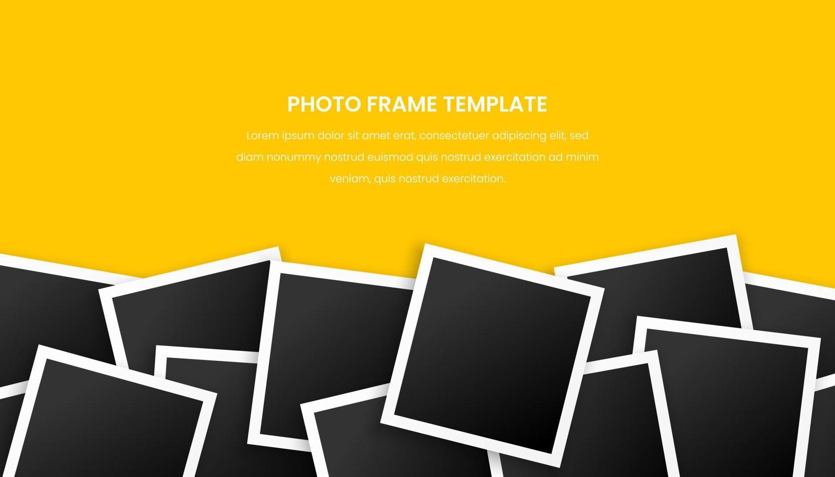 stacked photo frames set with text space vector