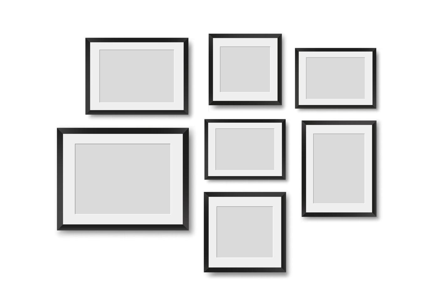 Picture frames. Photoframes mockup. vector