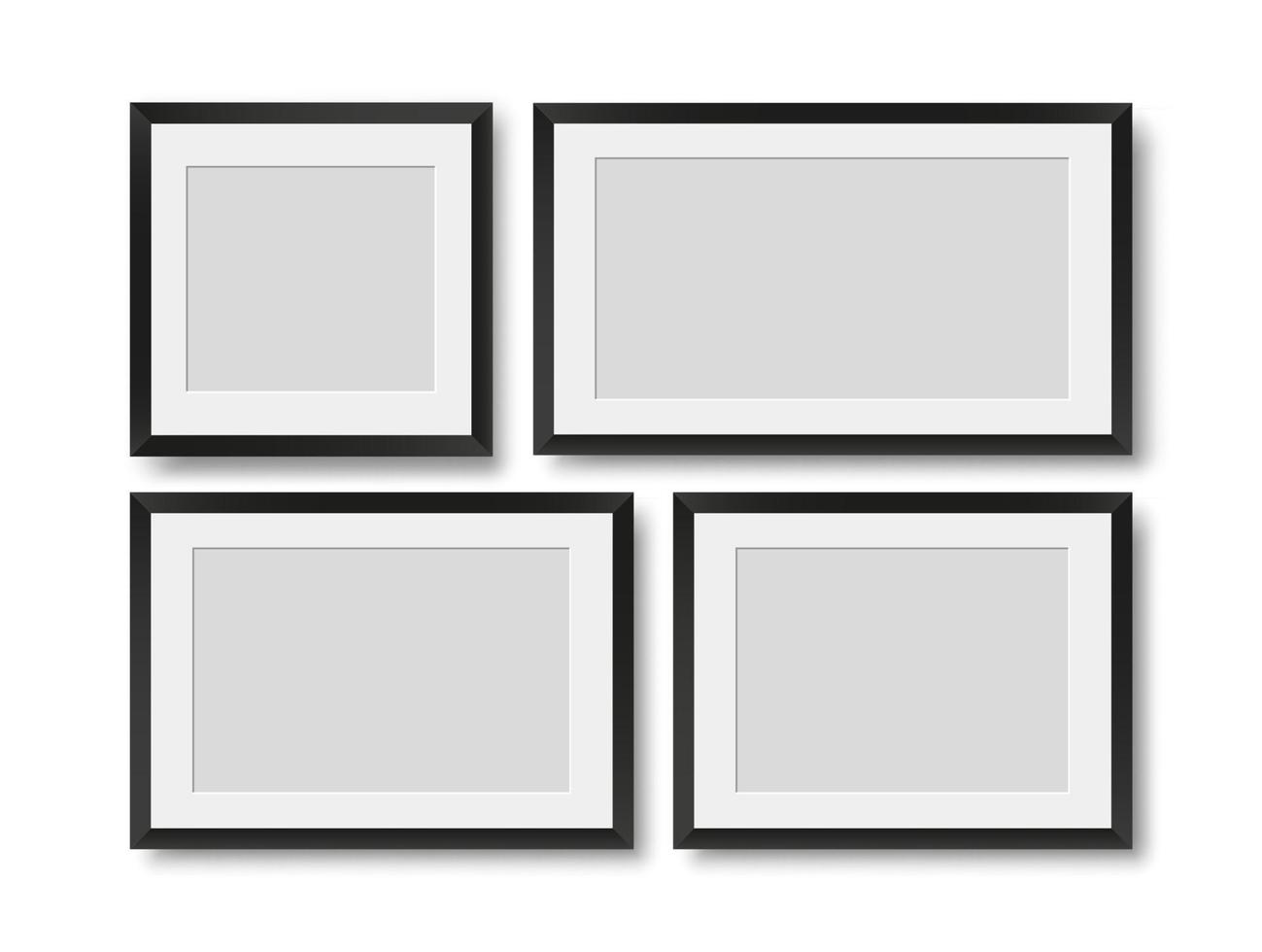 Picture frames. Photoframes mockup. vector